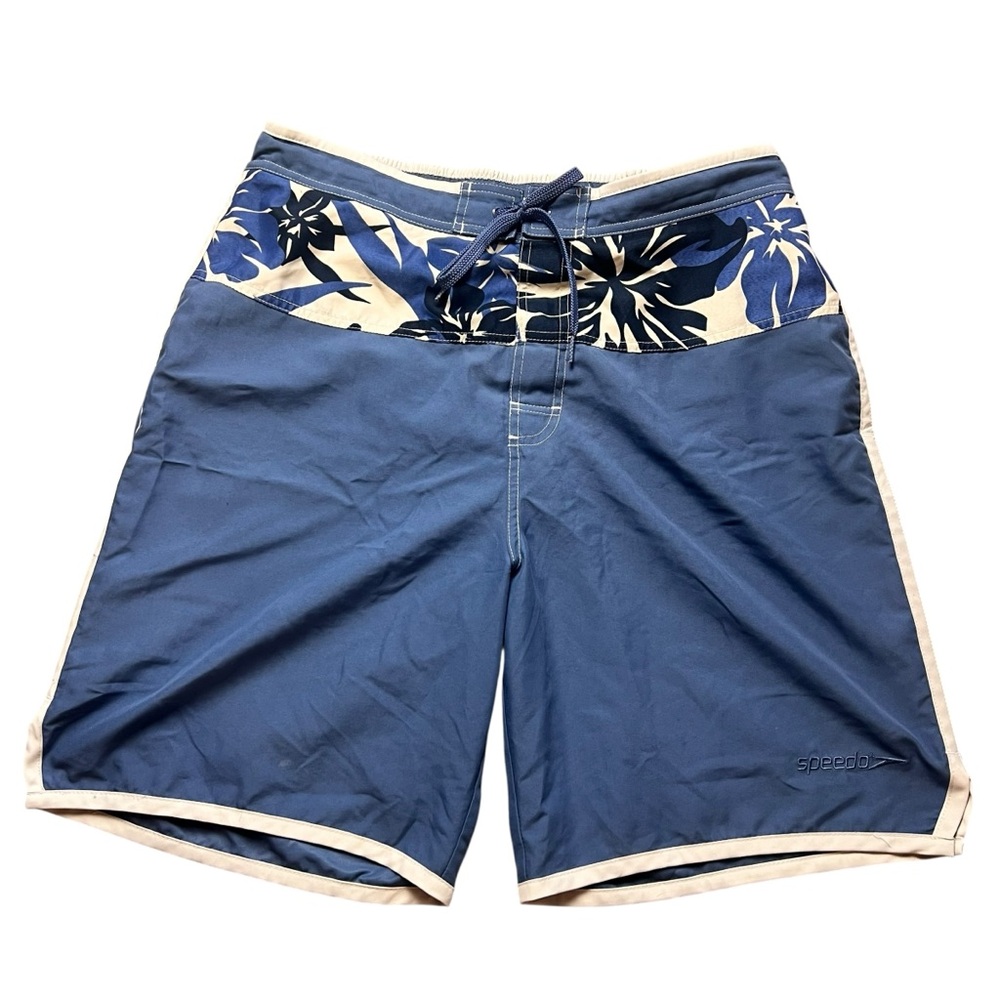 Speedo Men’s‎ Hawaiian Lined Blue Board Shorts Swim Trunks